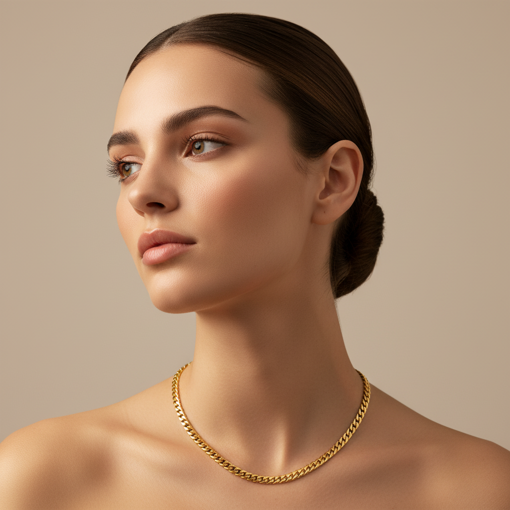 Cuban Link Chain Necklace With Box Clasp 20 Inches - Six