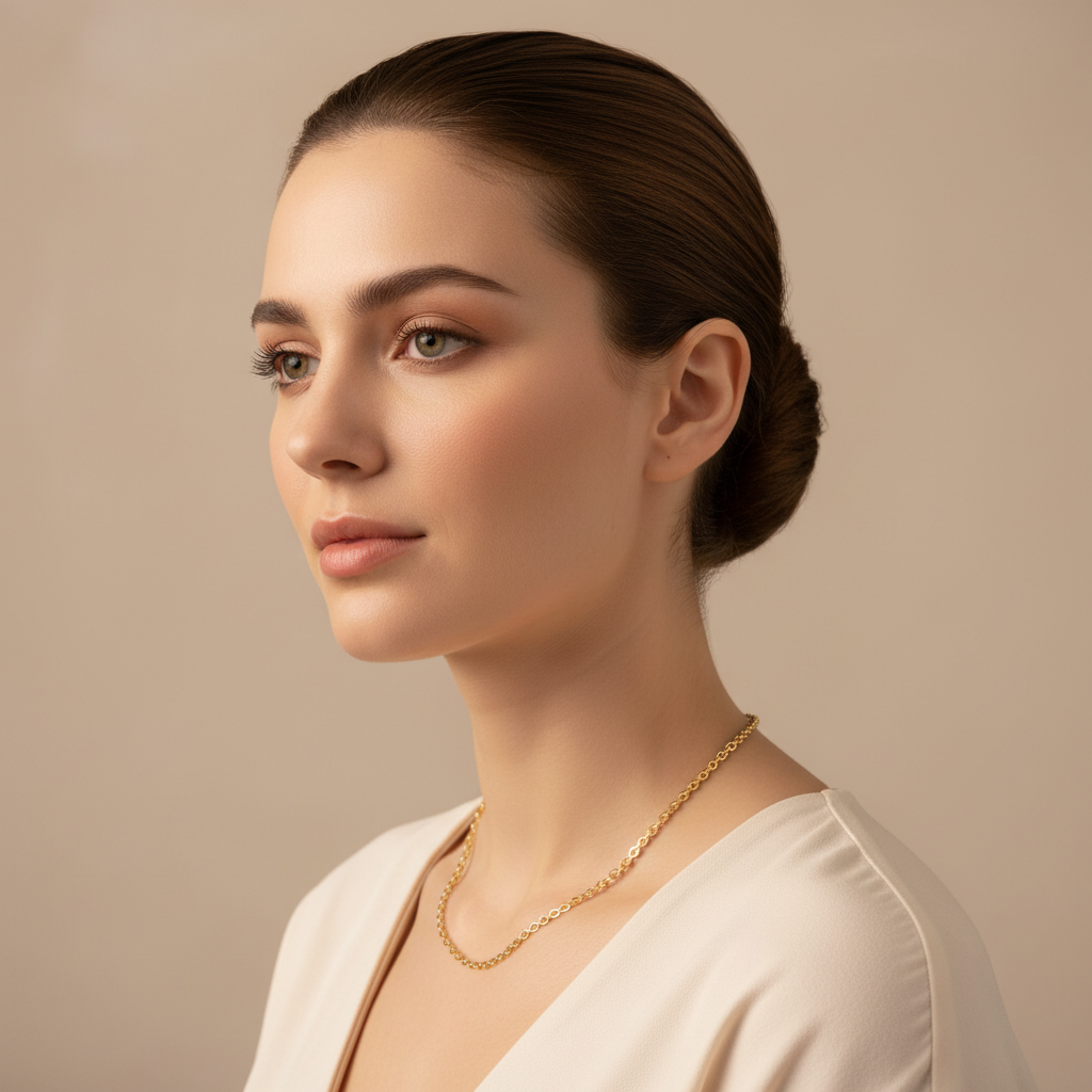 14K Gold Cable Chain Necklace 18 inch