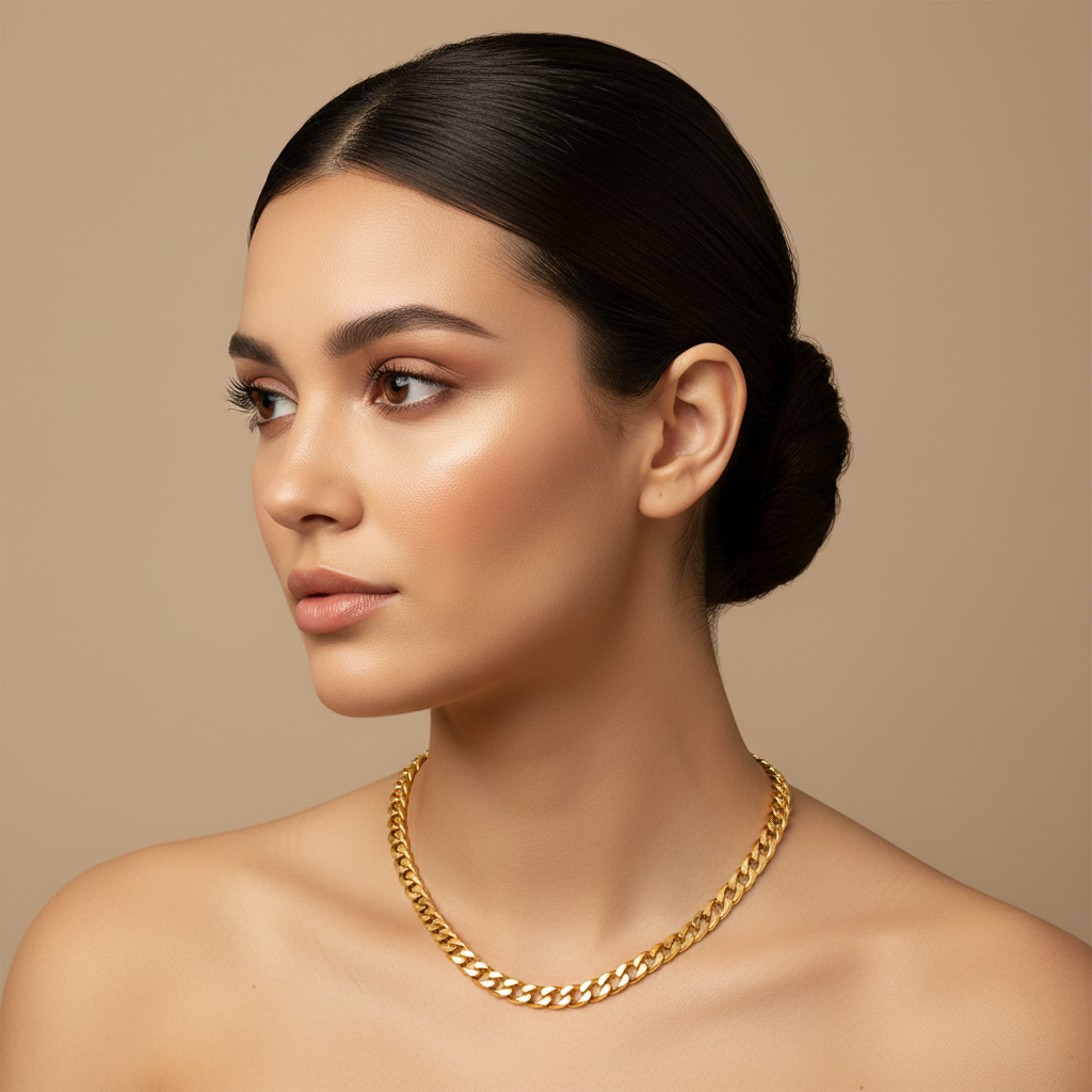 5.5 Mm Cuban Link Chain Necklace 22 Inch With Box Clasp - Five