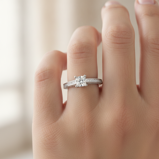 The Confounding Solitaire Ring In 925 Sterling Silver - Fourteen