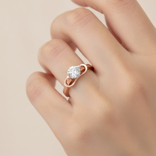 Solace Solitaire Ring In 925 Sterling Silver - Fourteen