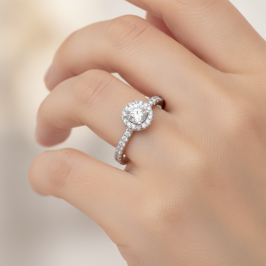 Stunned Solitaire Ring In 925 Sterling Silver - Fourteen