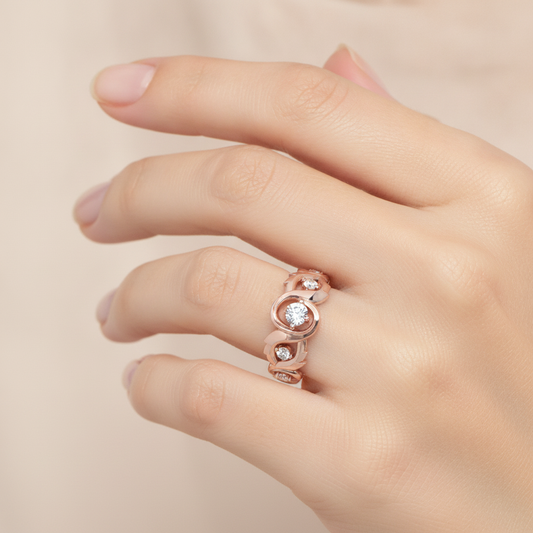Ocean Pink Cluster Ring - Fourteen