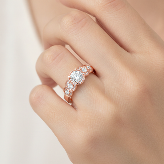 Fragrant Diamond Ring In 925 Sterling Silver - Fourteen