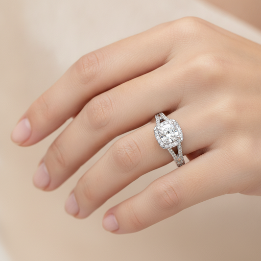Neat Solitaire Ring In 925 Sterling Silver - Fourteen