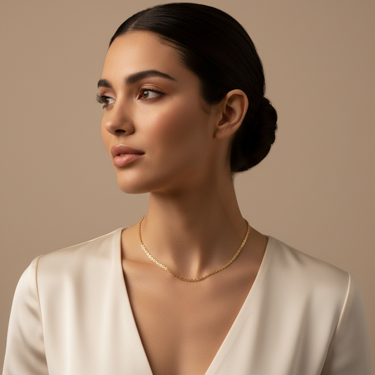 14K Gold Cable Chain Necklace 18 inch