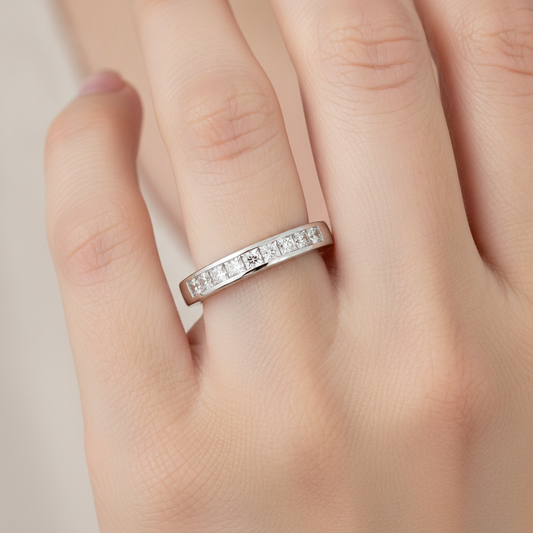 Ineffable Half Eternity Band In 925 Sterling Silver - Fourteen