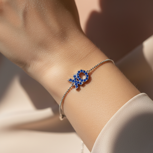 Blue Sapphire Xo Hugs And Kisses Bracelet - Two
