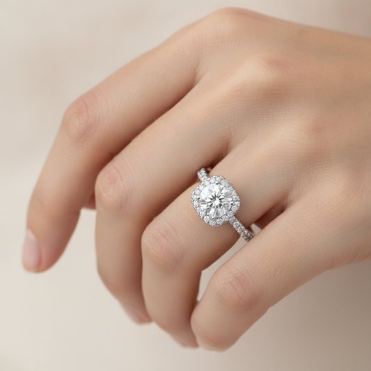 The Significant Halo Ring In 925 Sterling Silver - Fourteen