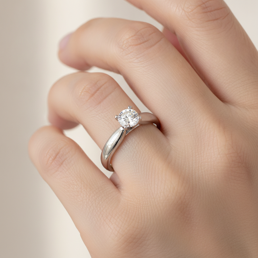 Glen Solitaire Ring In 925 Sterling Silver - Fourteen