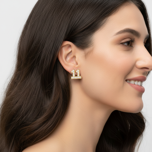 Rose Gold Diamond Number 11 Stud Earrings