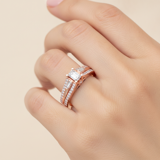 Ellie Emerald Diamond Ring - Fourteen