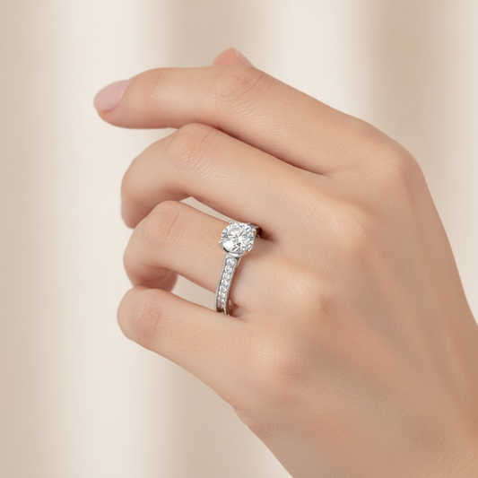 Serendipity Solitaire Ring In 925 Sterling Silver - Fourteen