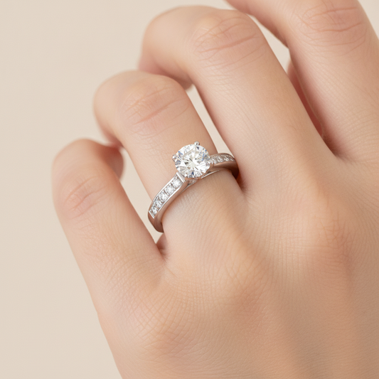 Prime Solitaire Ring In 925 Sterling Silver - Fourteen