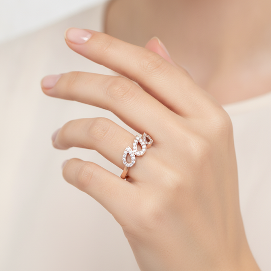 Dazzling Drops Ring In 925 Sterling Silver - Fourteen