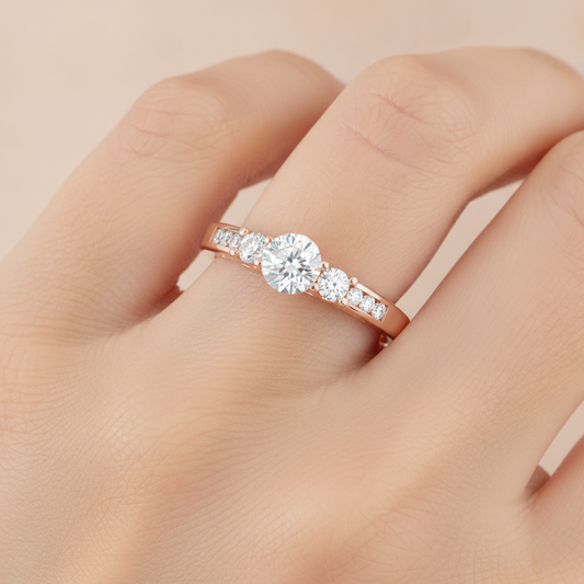 Sequoia Bridal Ring Set In 925 Sterling Silver - Fourteen