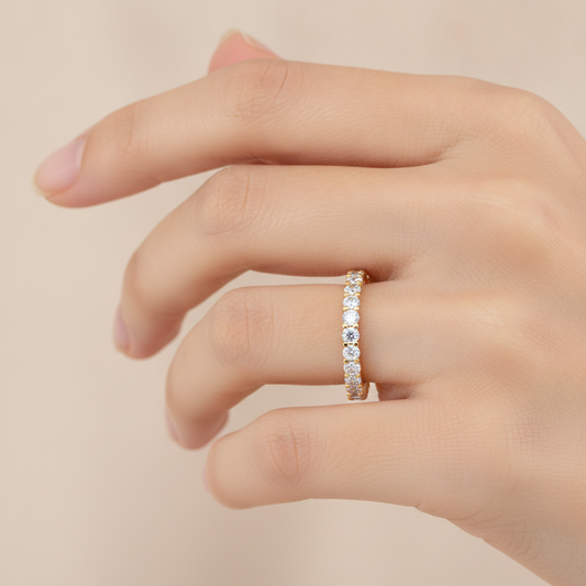 Estelle Full Eternity Ring In 925 Sterling Silver - Fourteen