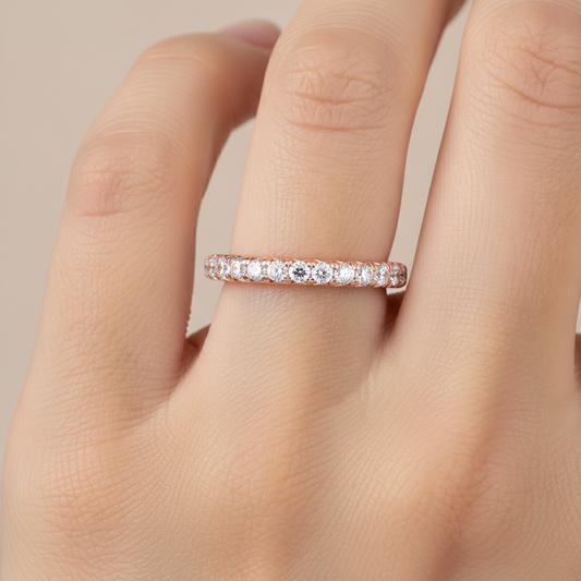 Sparkly Eternity Band In 925 Sterling Silver - Fourteen