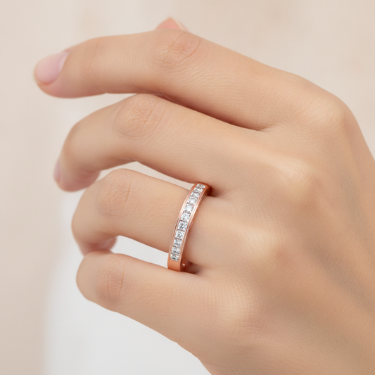 Syzygy Half Eternity Band In 925 Sterling Silver - Fourteen