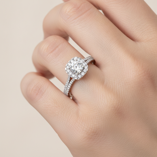 Excellent Halo Engagement Ring - Fourteen