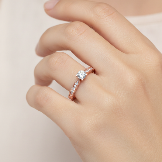 Beauteous Solitaire Ring In 925 Sterling Silver - Fourteen