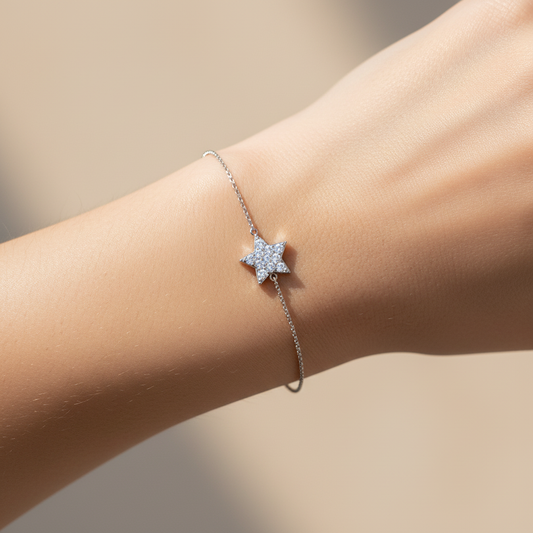 Pav Diamond Star Pendant Necklace - Two