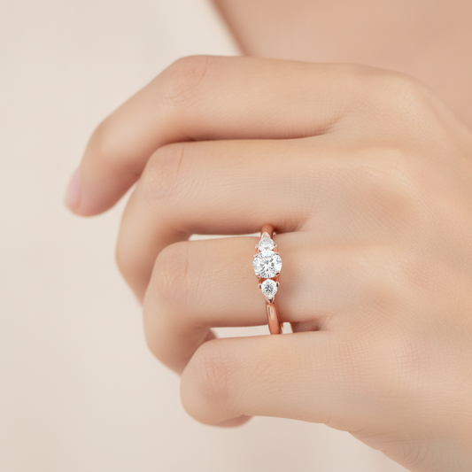 Blazing Tri Stone Ring - Fourteen