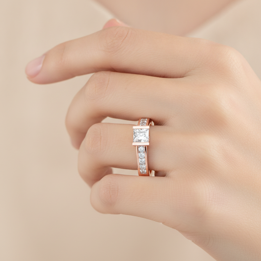 Burnished Solitaire Ring In 925 Sterling Silver - Fourteen