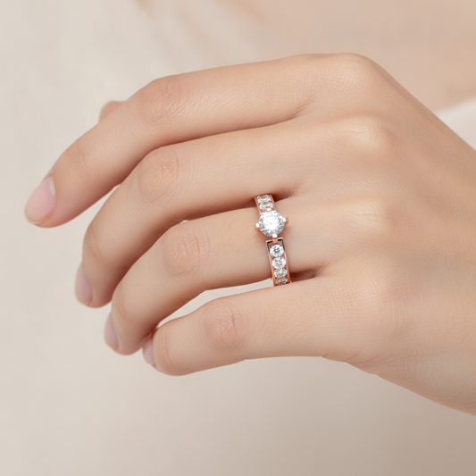 Jolly Solitaire Ring In 925 Sterling Silver - Fifteen