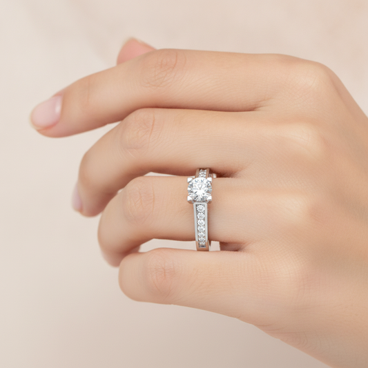 Rizal Solitaire Ring In 925 Sterling Silver - Fourteen