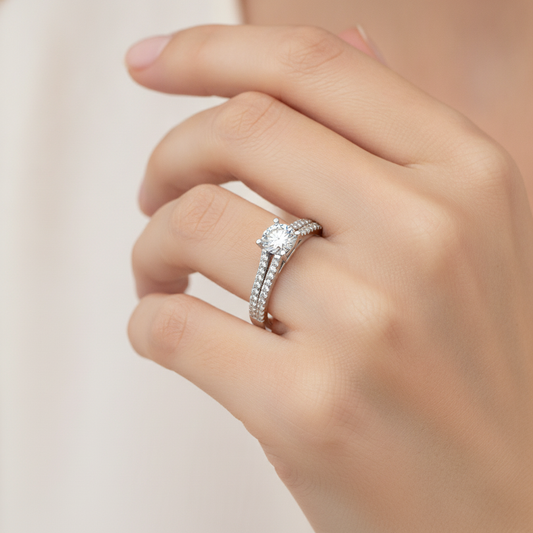 The Joyful Engagement Ring In 925 Sterling Silver - Fourteen