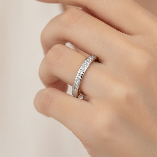 Cutelook Eternity Band In 925 Sterling Silver - Fourteen