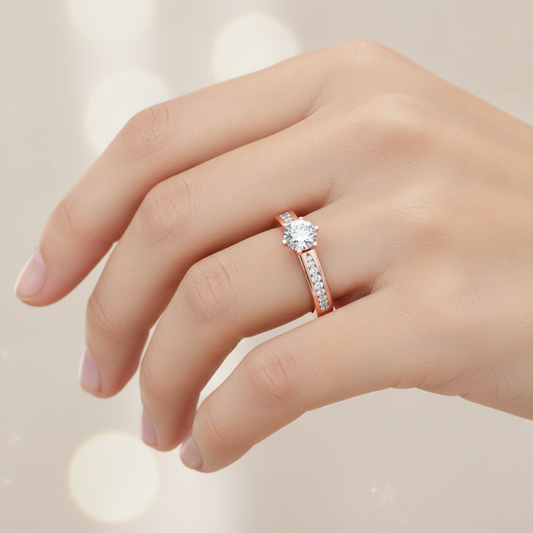 Awesome Solitaire Ring In 925 Sterling Silver - Fourteen