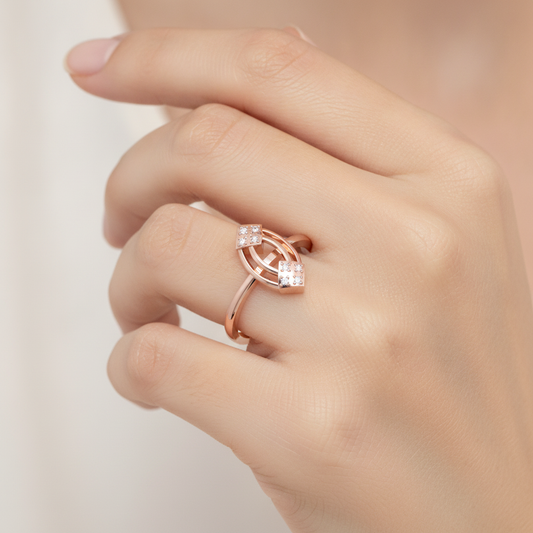 Flicker Hoop Ring In 925 Sterling Silver - Fourteen