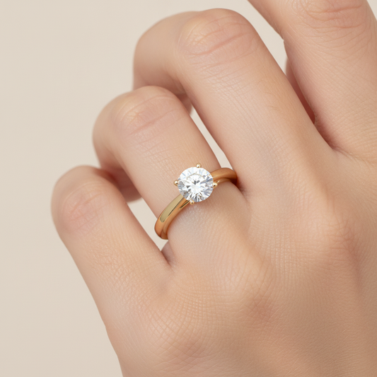 Offing Solitaire Ring In 925 Sterling Silver - Fourteen
