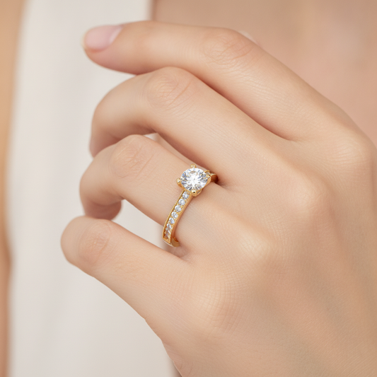 Ardent Solitaire Ring In 925 Sterling Silver - Fourteen