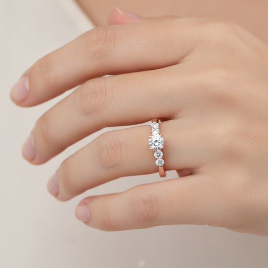 Charming Solitaire Ring In 925 Sterling Silver - Fourteen