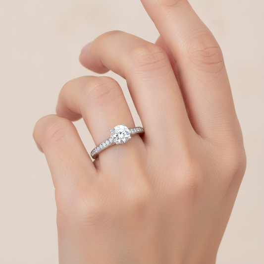 Wonderful Solitaire Ring In 925 Sterling Silver - Fourteen