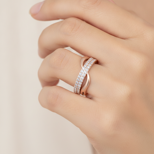 Archa Hoop Cluster Ring In 925 Sterling Silver - Fifteen