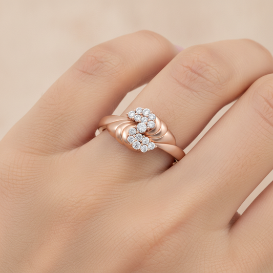Classy Diamond Band In 925 Sterling Silver - Fourteen