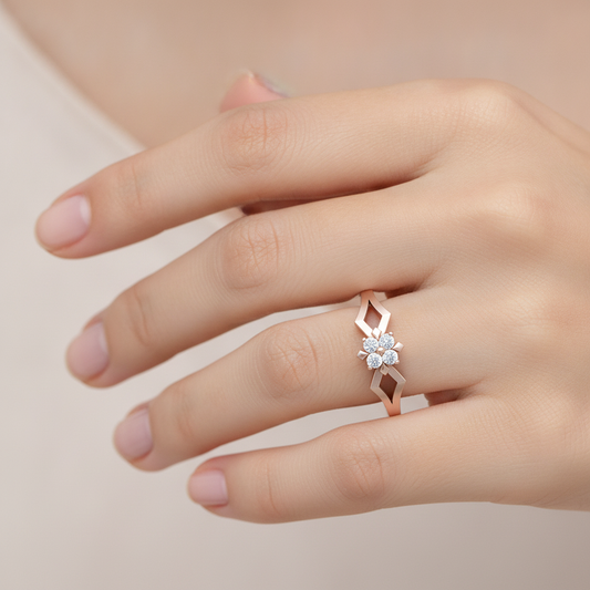 Floral Wedding Diamond Band - Fourteen