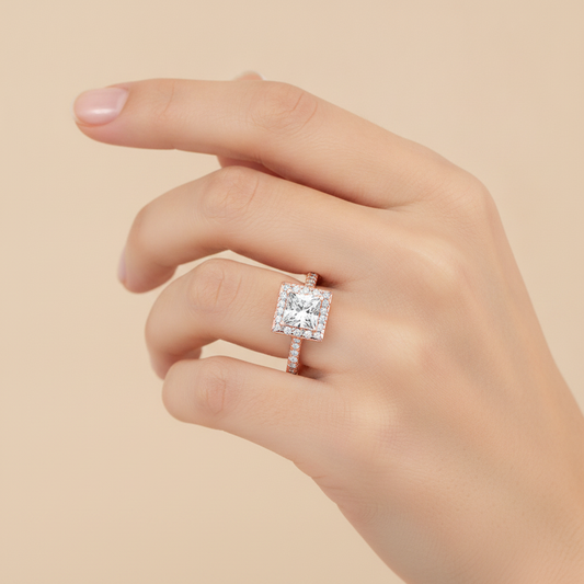Noor Solitaire Ring In 925 Sterling Silver - Fourteen