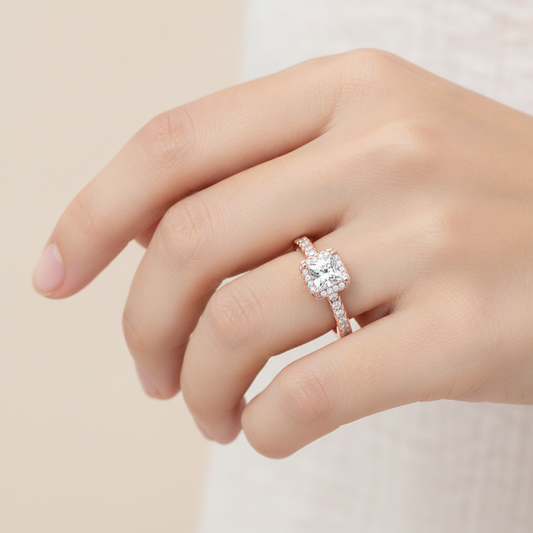 Simple Solitaire Ring In 925 Sterling Silver - Fourteen