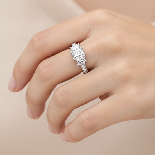 The Fashionable Three Stone Ring - Fourteen