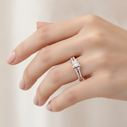 Bedazzled Solitaire Ring In 925 Sterling Silver - Fourteen