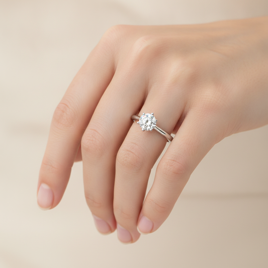 Duox Classic Solitaire Ring - Fourteen