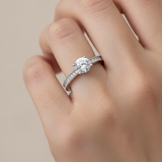 The Glamourous Solitaire Ring In 925 Sterling Silver - Fourteen