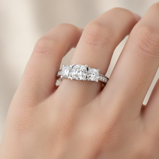The Evolved Three Stone Ring - Fourteen