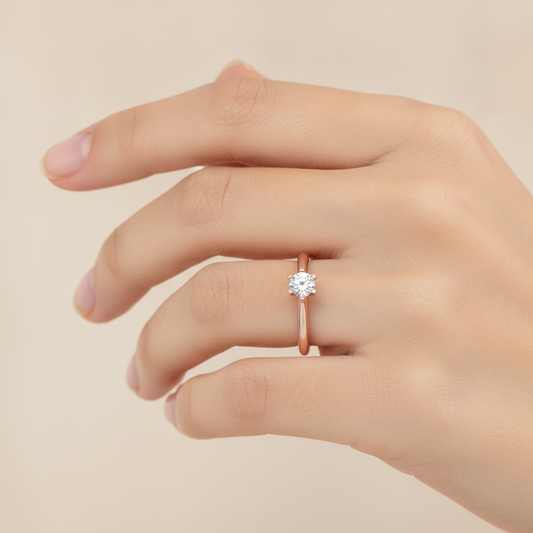 Luxuriant Solitaire Ring In 925 Sterling Silver - Fourteen