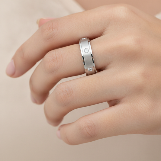 Bonic And Bold Broad Band Ring In 925 Sterling Silver - Fifteen